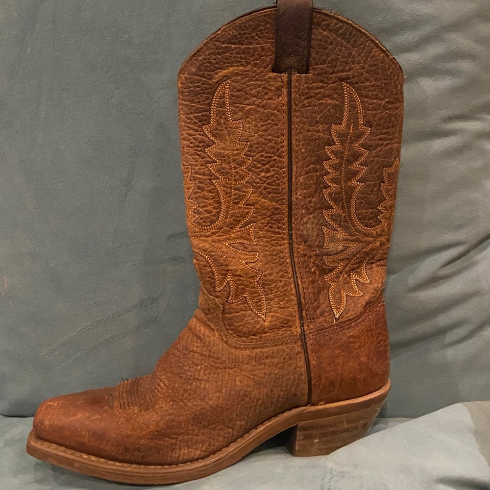 Abilene Women's Western Square Toe Leather Cowboy Boots Size 7 Brown